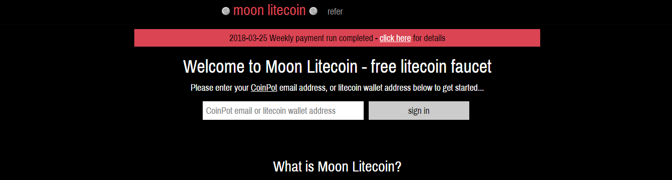Регистрация на Moon LiteCoin