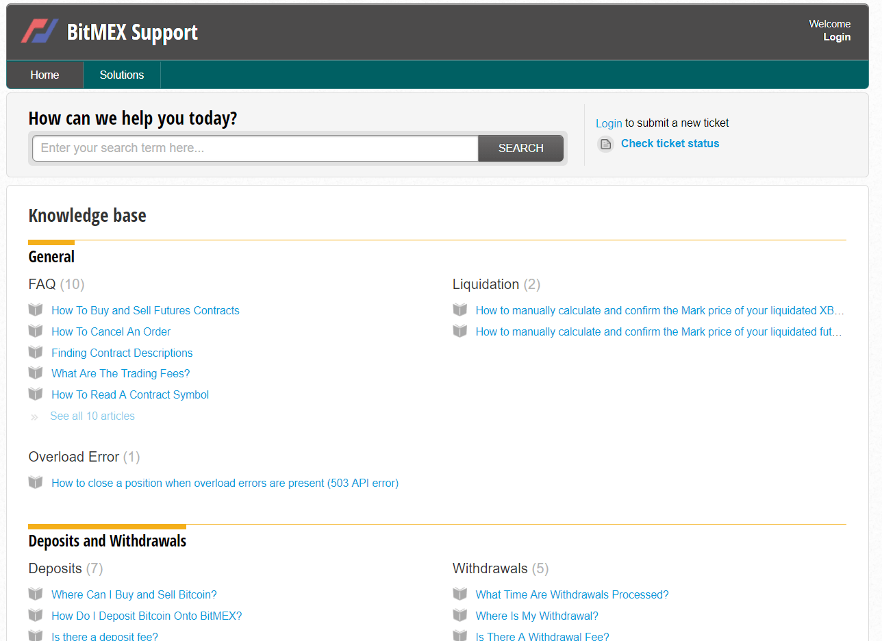 Поддержка BitMEX